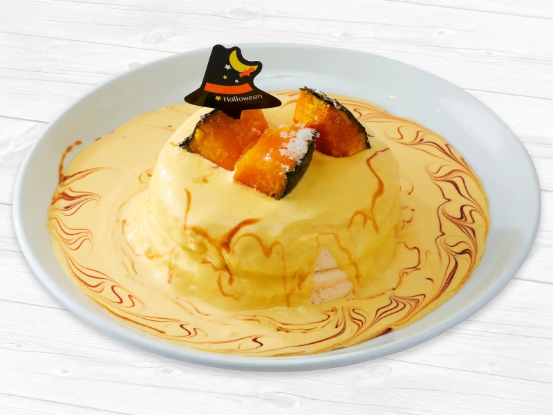 高倉町珈琲「かぼちゃソースのリコッタパンケーキ」