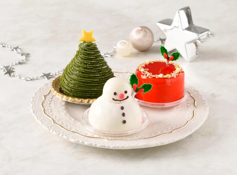 コロンバン 小さなクリスマスケーキ「クリスマスツリー」「スノーマン」「クリスマスリース」