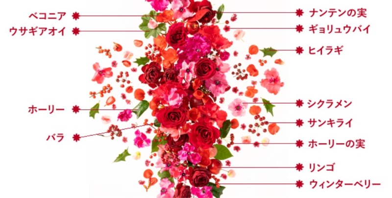 新潟味のれん本舗「花のル･コリ～麗花～」パッケージデザインの植物