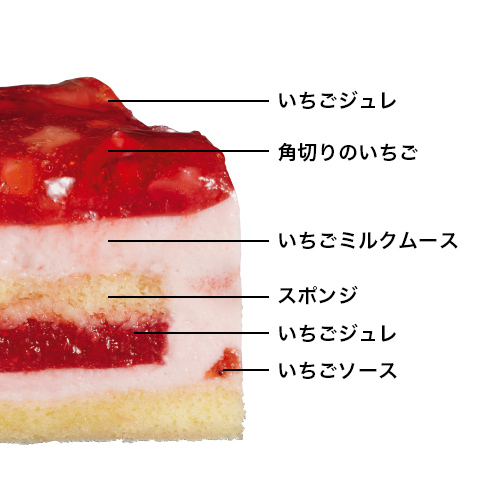 ICHIBIKO×ローソンUchi Cafeコラボクリスマスケーキ「いちごミルクのムースケーキ」断面