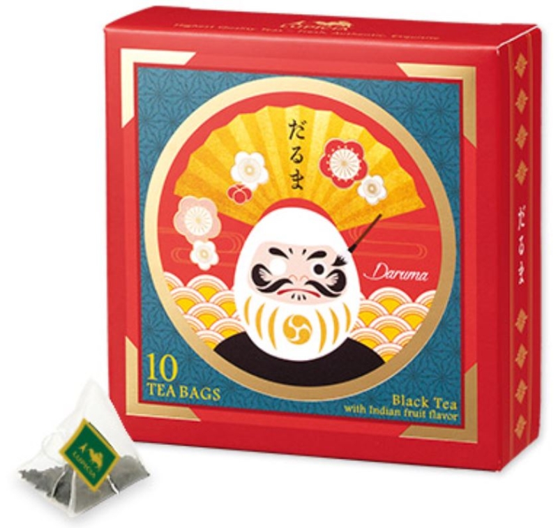 ルピシア2024正月「ダルマ」ティーバッグ10個入デザインBOX980円