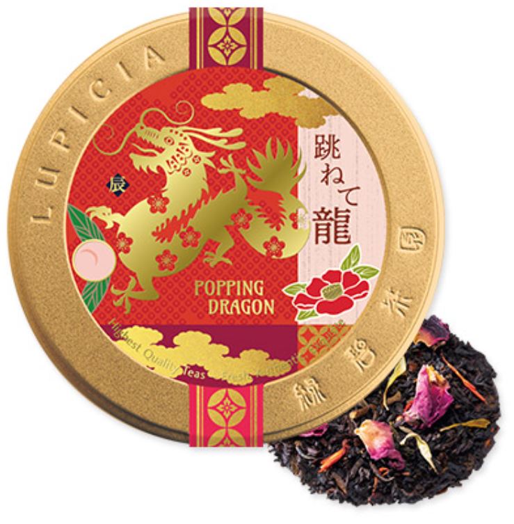 ルピシア2024年干支缶「跳ねて龍 ～Popping Dragon～」リーフ50g入り1350円