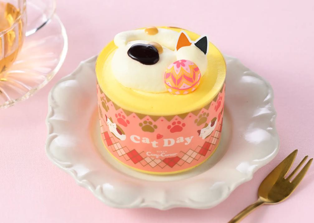 銀座コージーコーナー2024猫の日「みけねこのケーキ」626円