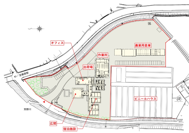 類設計室　農業と学びの共創拠点（奈良県宇陀市）配置図