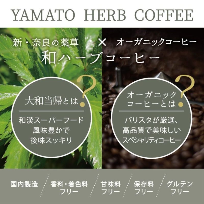 松田商店「大和当帰(やまととうき)」をブレンドした「YAMATO HERB COFFEE」